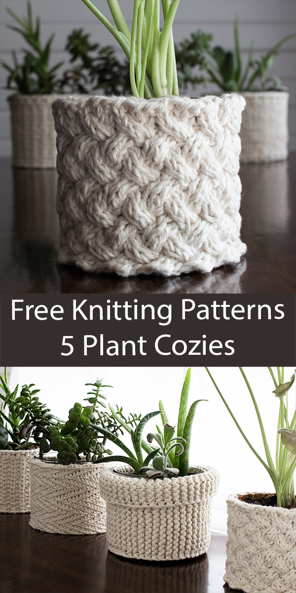 Free Plant Cozies Knitting Patterns Planter Covers