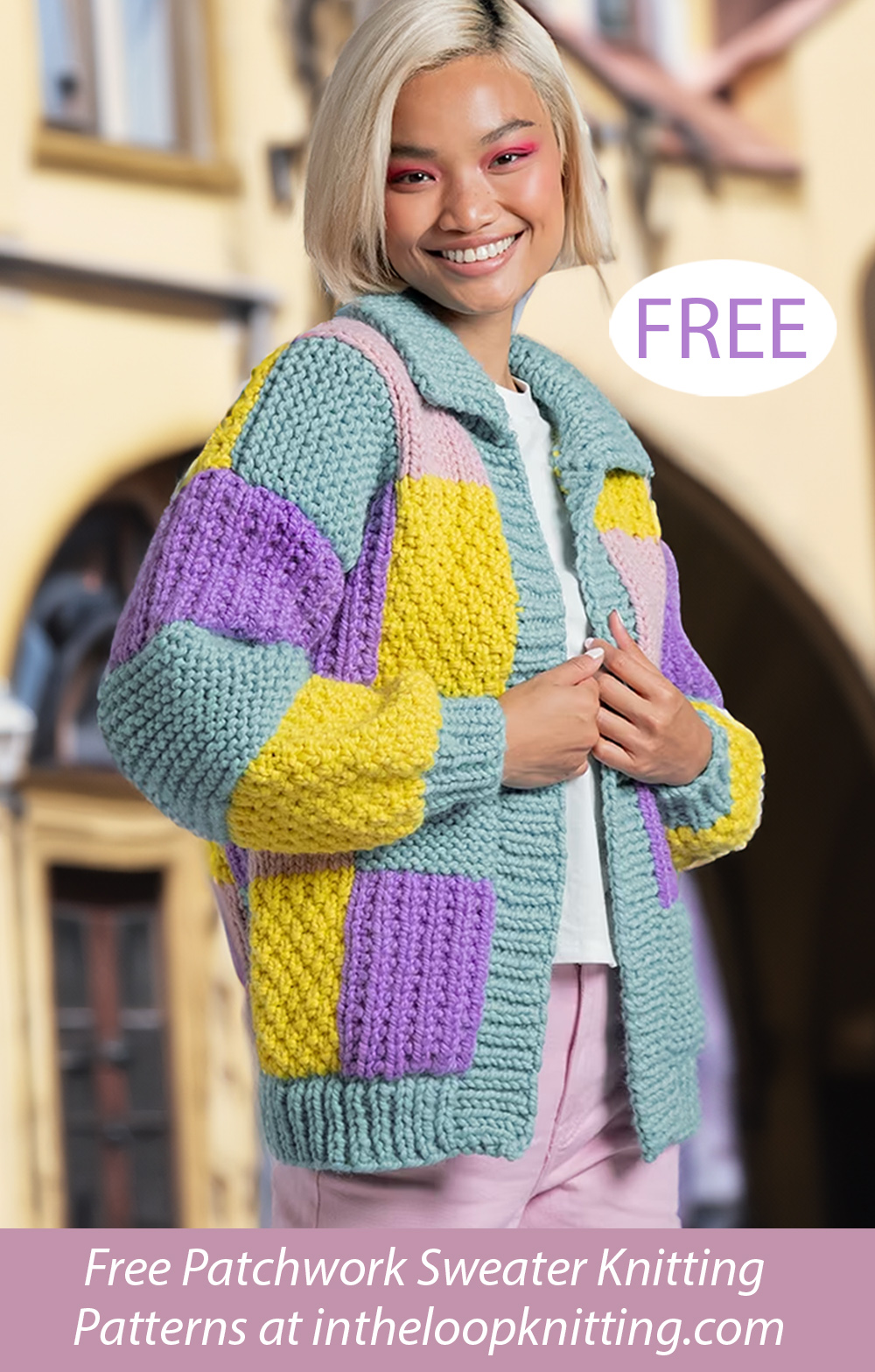 Free Playful Patchwork Cardigan Knitting Pattern