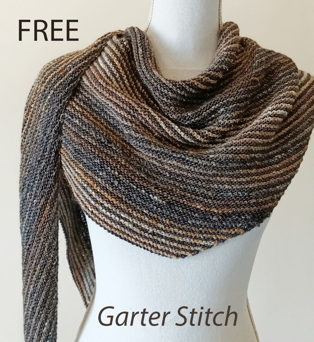 Garter Stitch Playful Shawl Knitting Pattern 