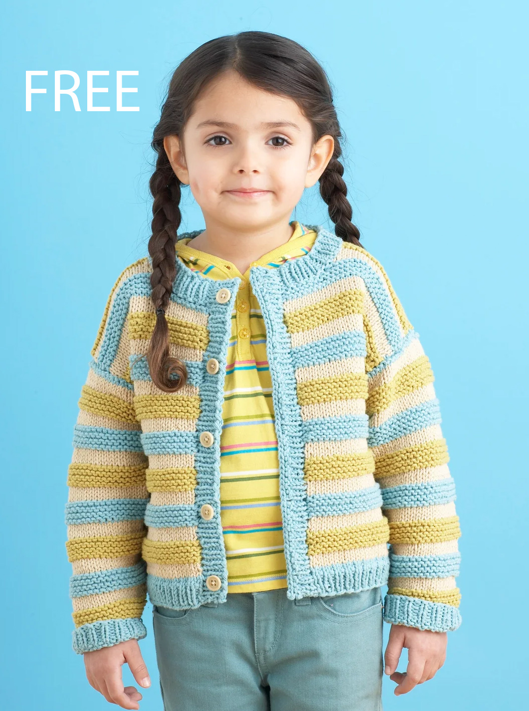 Free Children’s Playful Stripes Cardigan Knitting Pattern