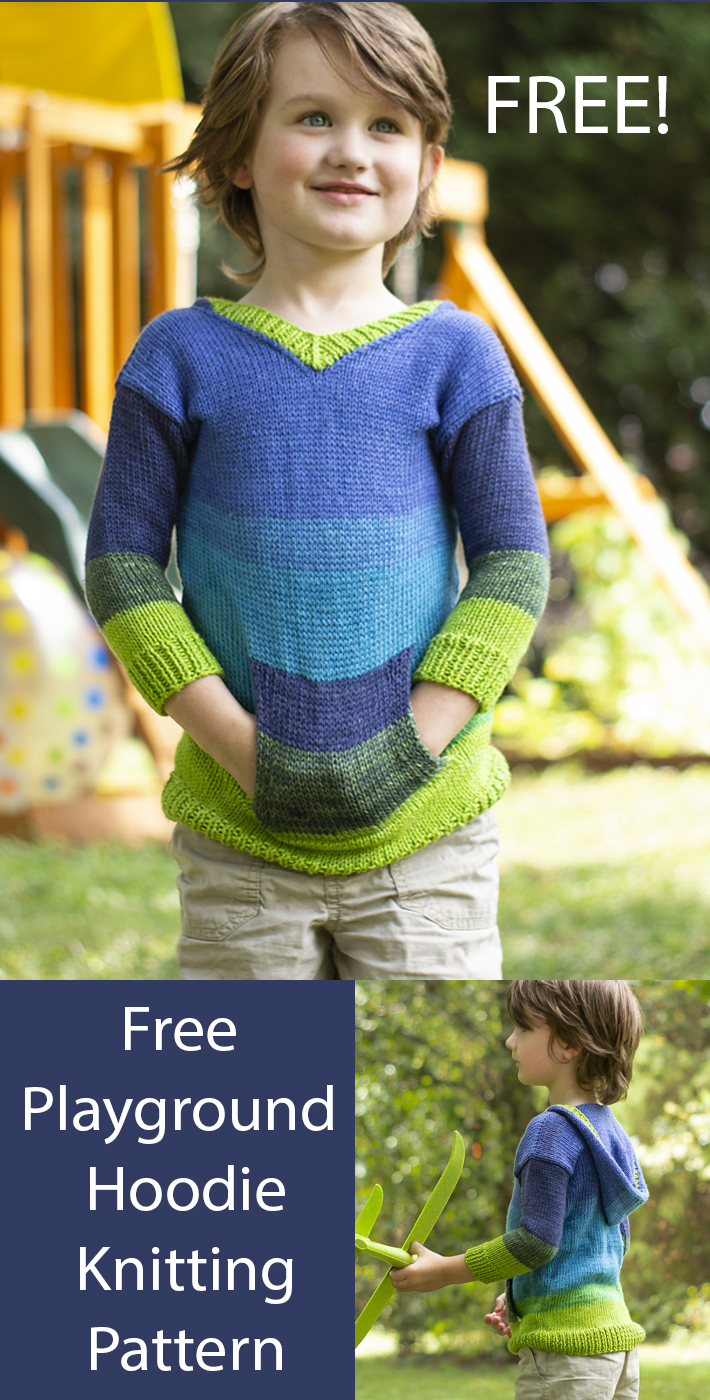 Free Playground Hoodie Knitting Pattern for Children