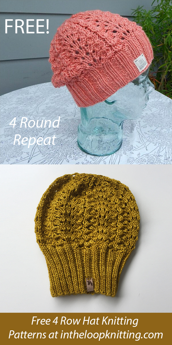 Free Hat Knitting Pattern Plume Hat 4 Round Repeat