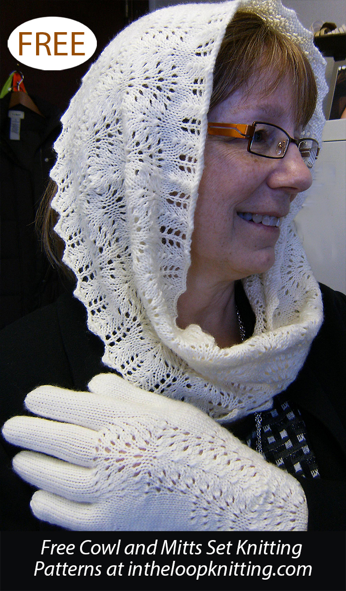 Free Plumes Gloves and Neck Warmer Knitting Pattern