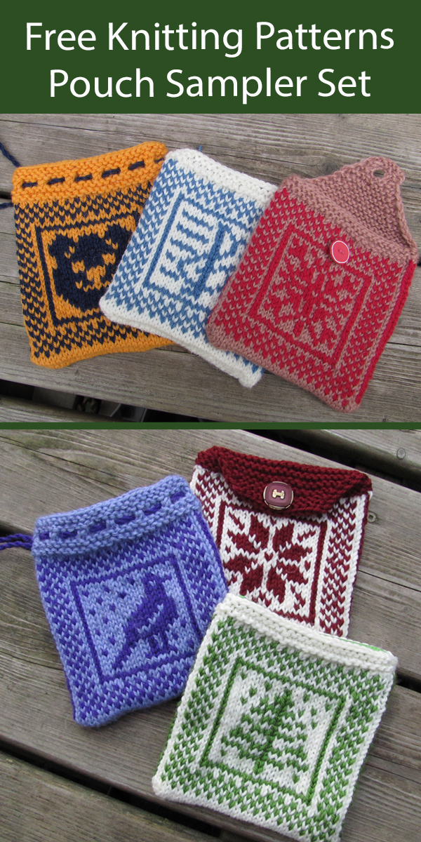 Free Pouch Knitting Pattern Sampler Pouch Drawstring Bags