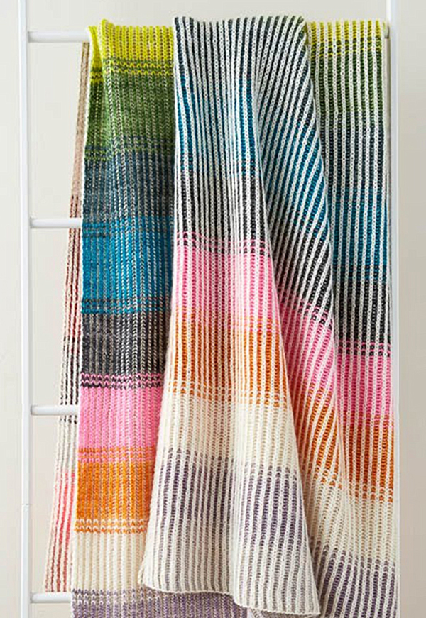 Free Knitting Pattern for 4 Row Repeat Pocket Full of Posy Blanket