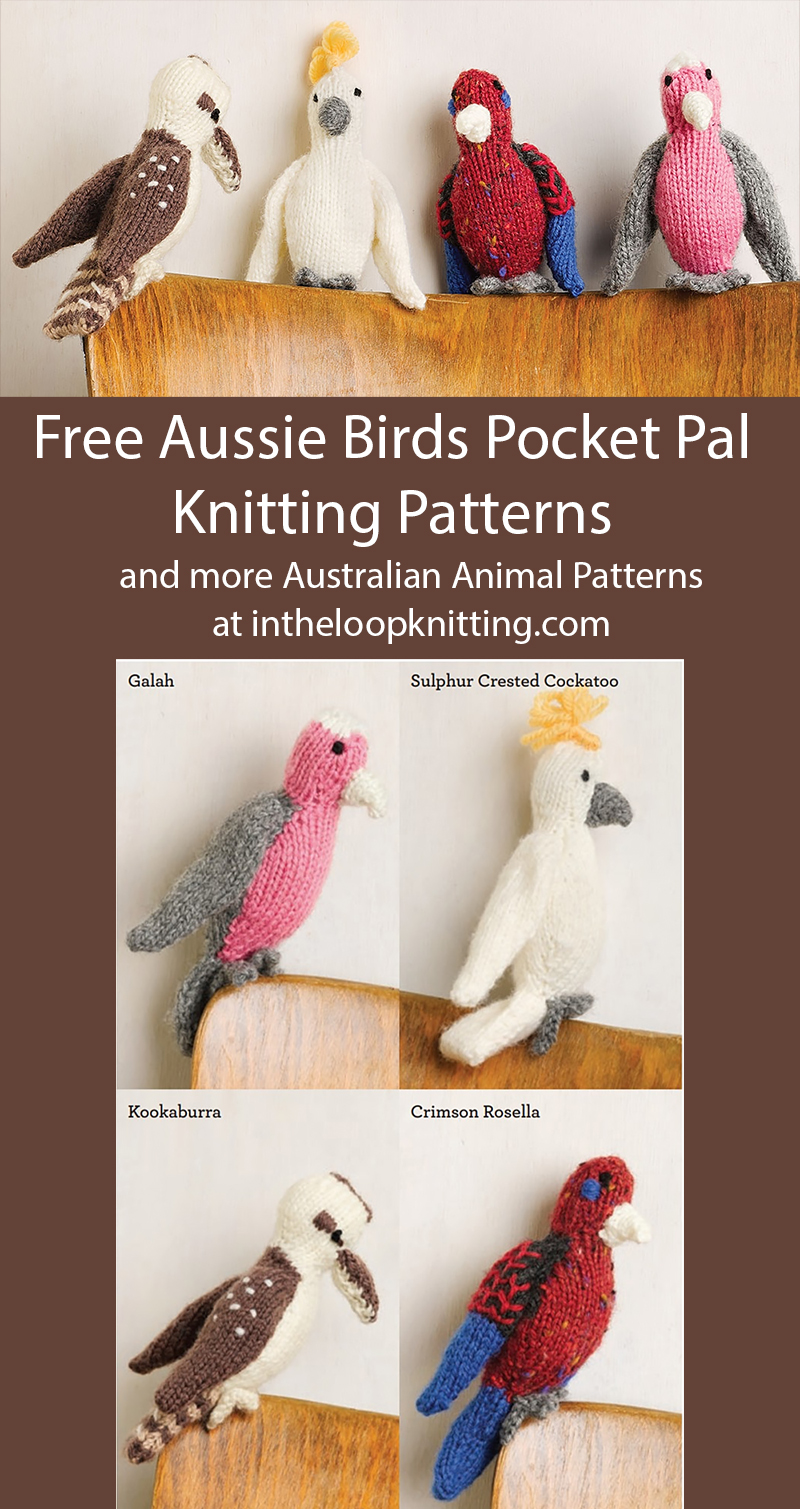 Free Bird Knitting Pattern Australian Birds Pocket Pals