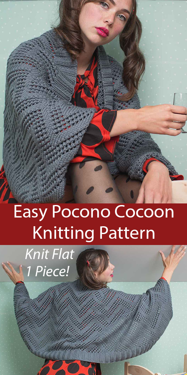 Pocono Cocoon Knitting Pattern Knit Flat