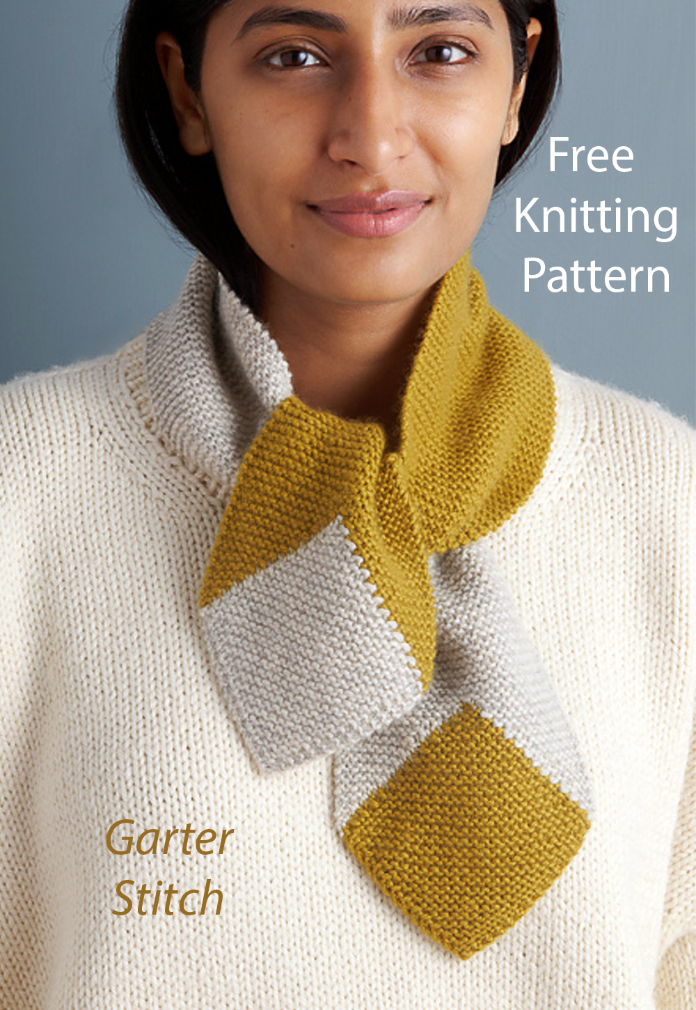 Diamonds Point To Point Scarf Knitting Pattern