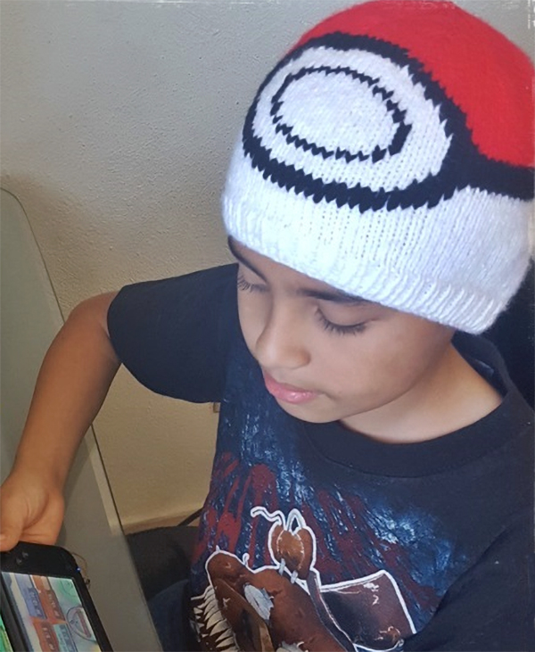 Free Knitting Pattern for Pokeball Beanie