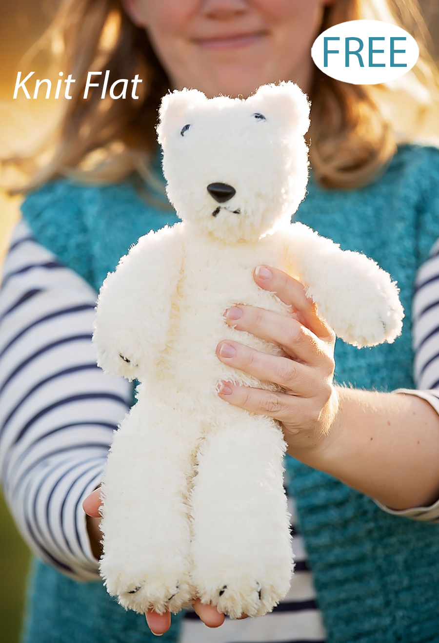 Free Polar Bear Knitting Pattern Easy Toy Knit Flat