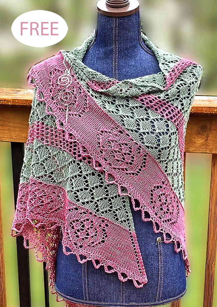 Free Rose Garden Shawl Knitting Pattern