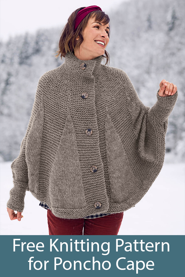 Free Knitting Pattern for Poncho Cape