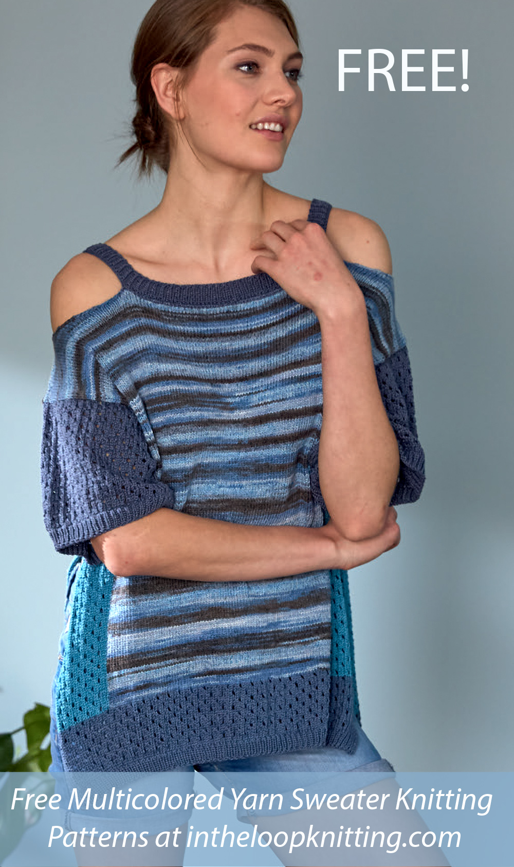 Free Women's Cold Shoulder Poncho Top Knitting Pattern