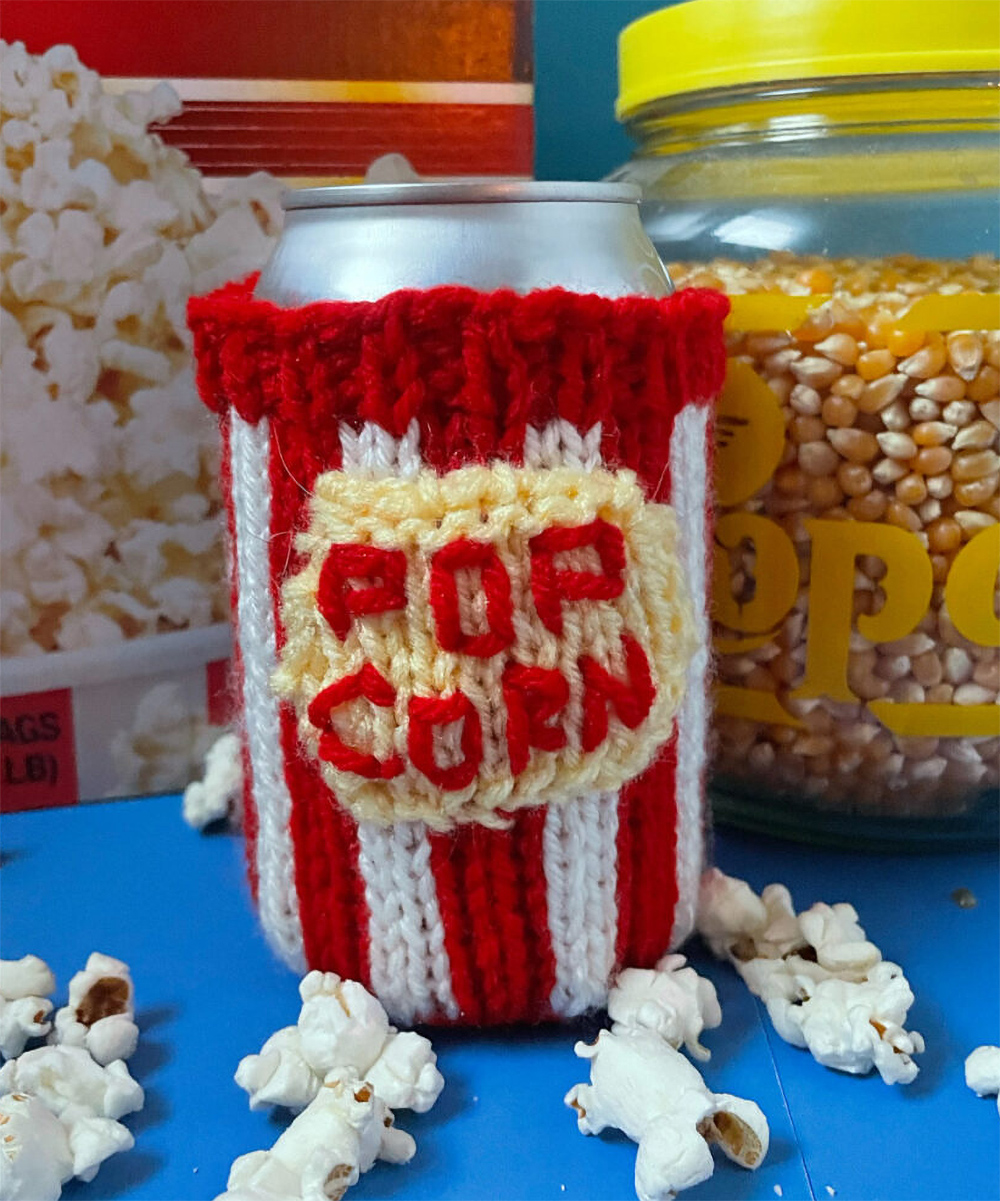 Free Popcorn Can Cozy Knitting Pattern 