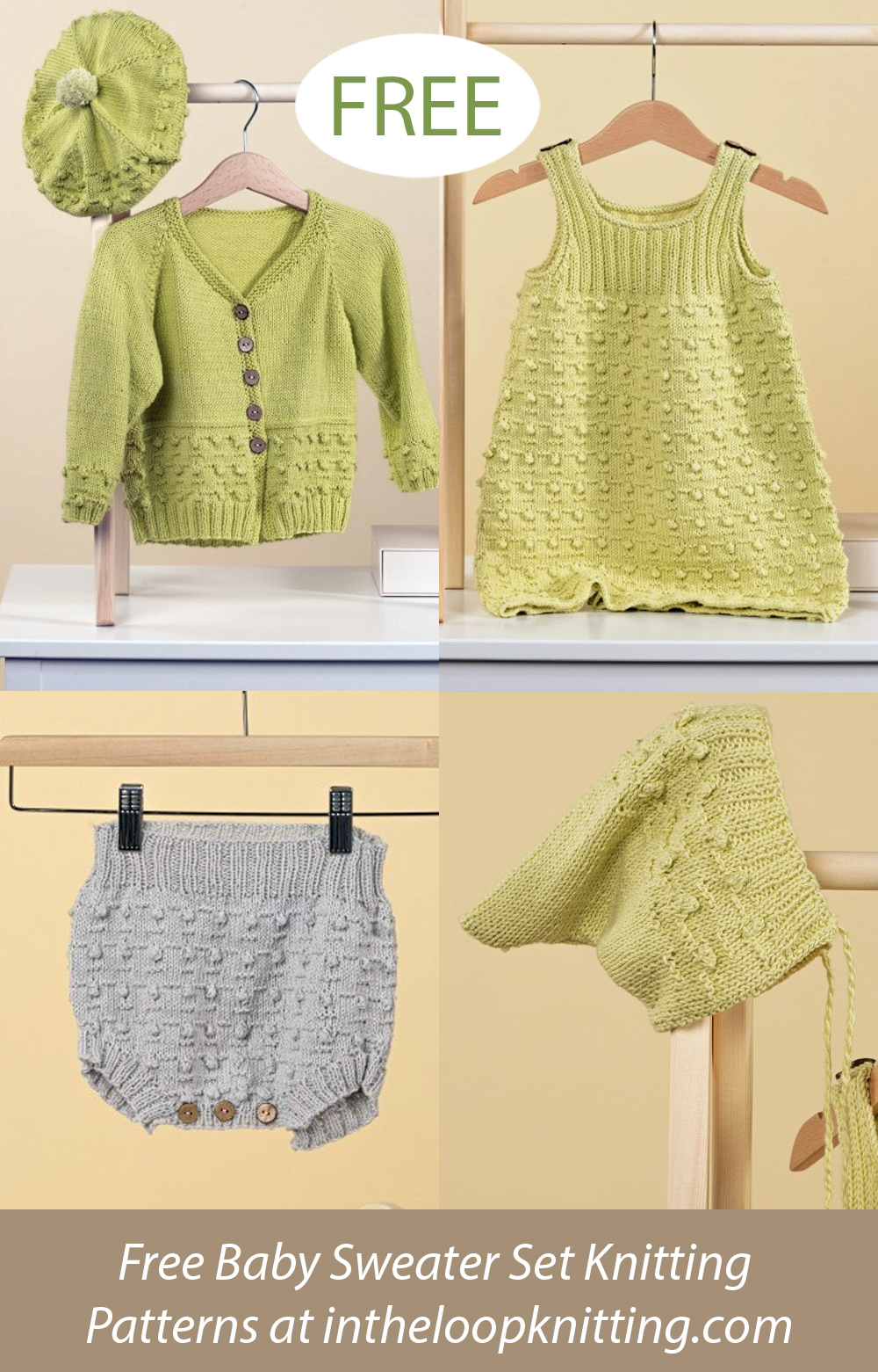 Free Poppy Baby Cardigan Set Knitting Pattern