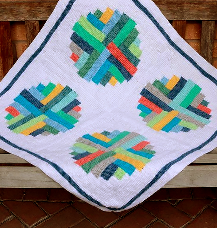 Knitting Pattern for Portholes Log Cabin Quilt