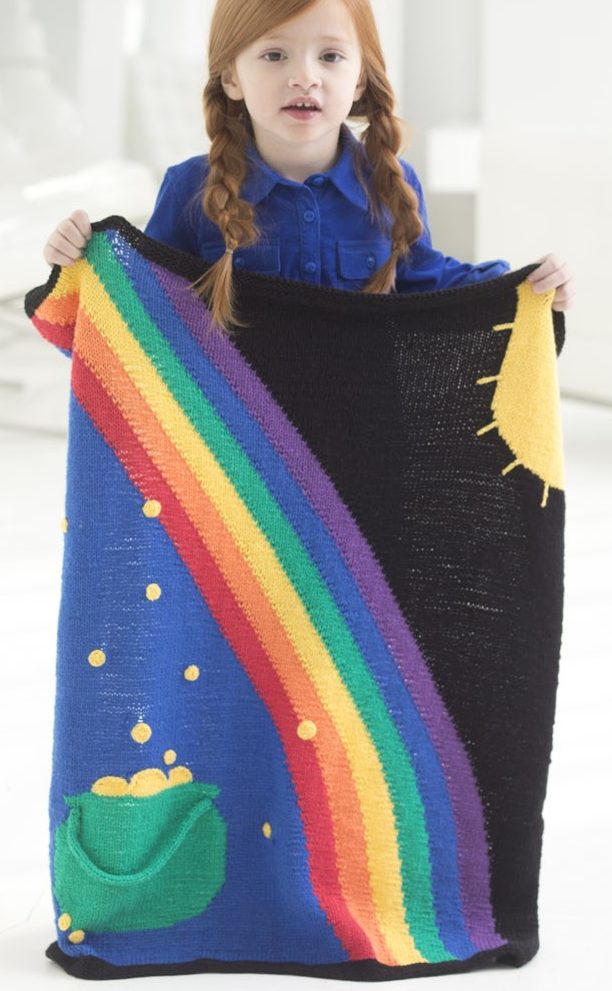 Pot 'O Gold Afghan Free Knitting Pattern | Free St. Patrick's Day Knitting Patterns 