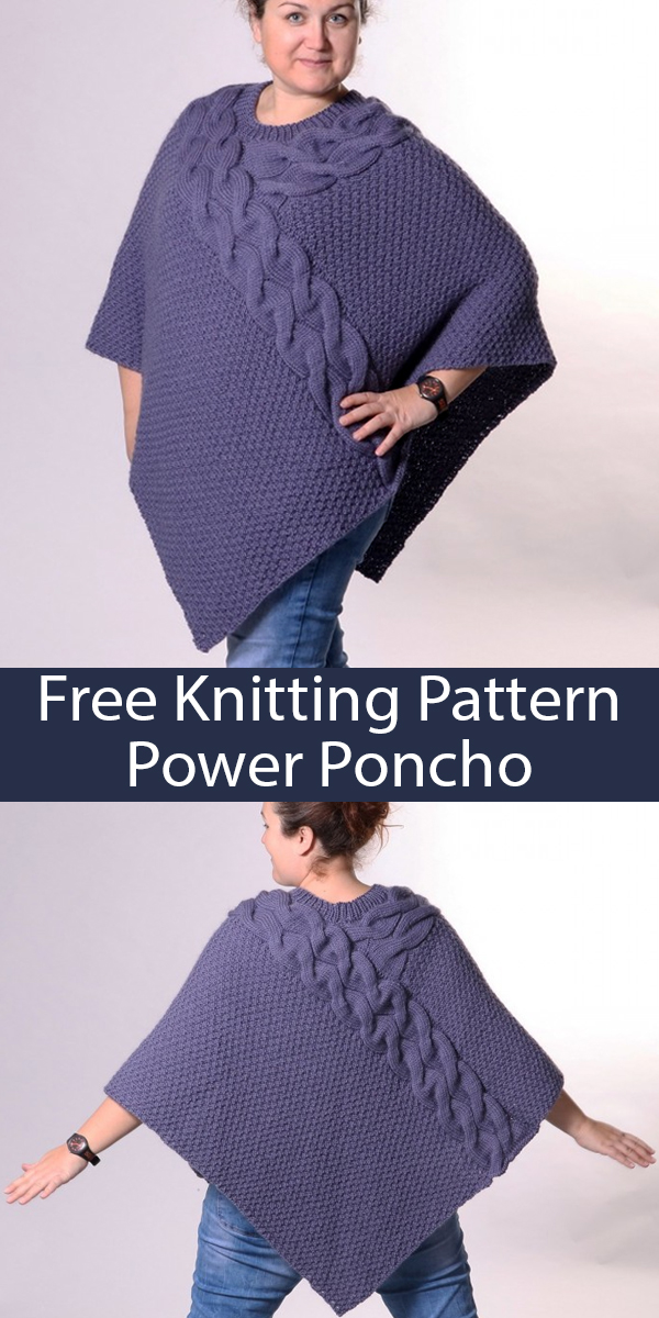Free Power Poncho Knitting Pattern 4 Row Repeat