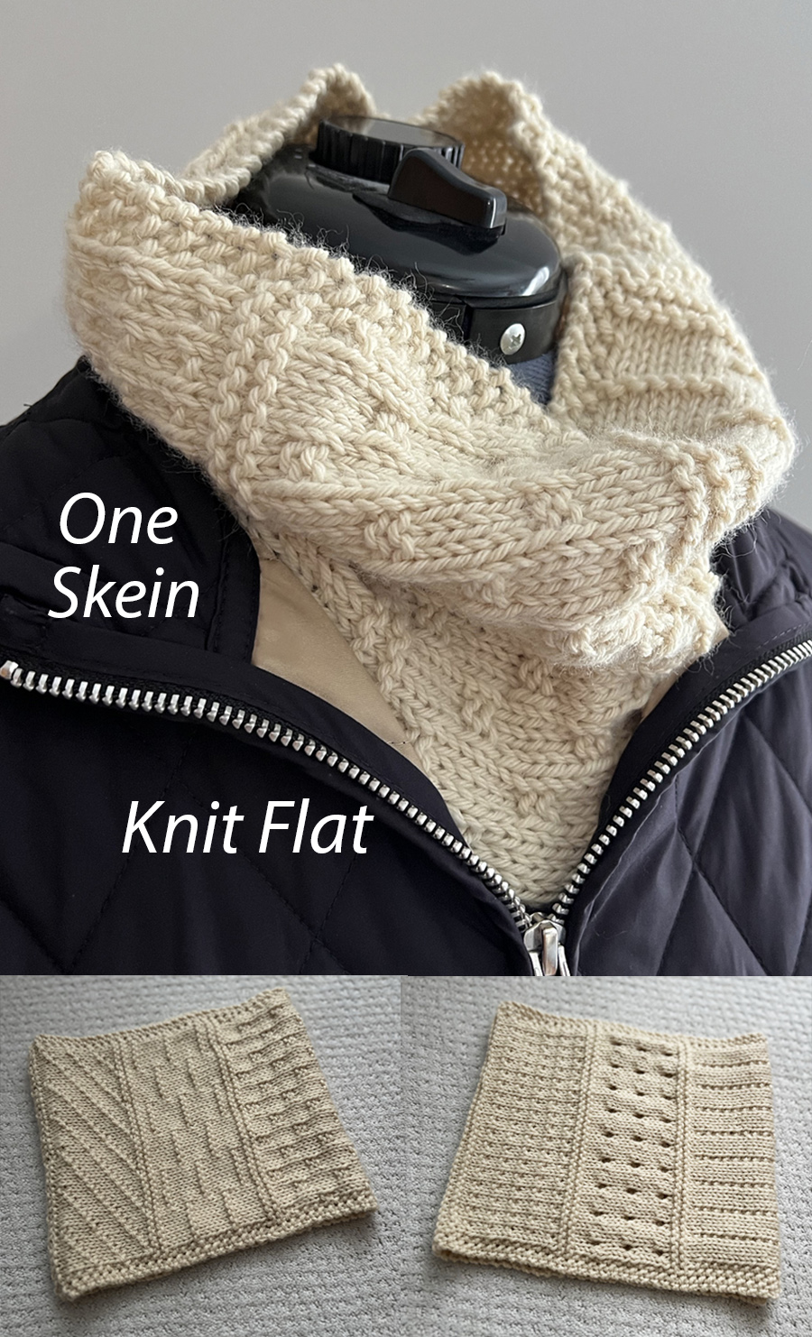 Free One Skein Practice Sampler Cowl Knitting Pattern