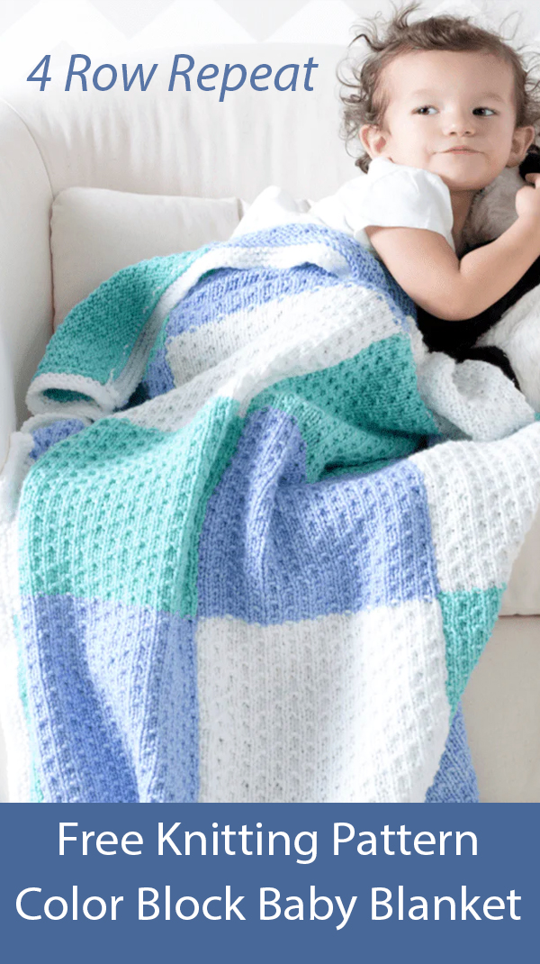 Color Block Baby Blanket Free Knitting Pattern
