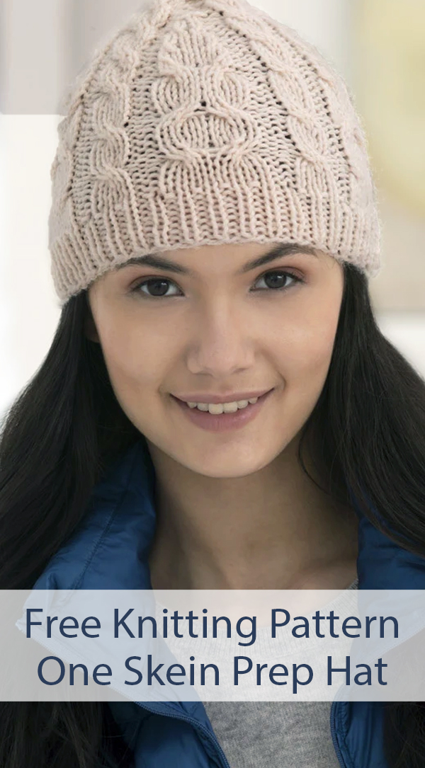 Free Knitting Pattern for One Skein Prep Hat