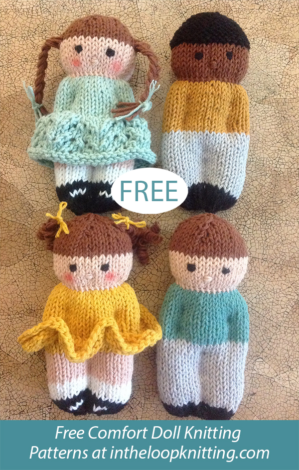 Free Pretty Izzy Dolls Knitting Pattern Comfort Doll Sets