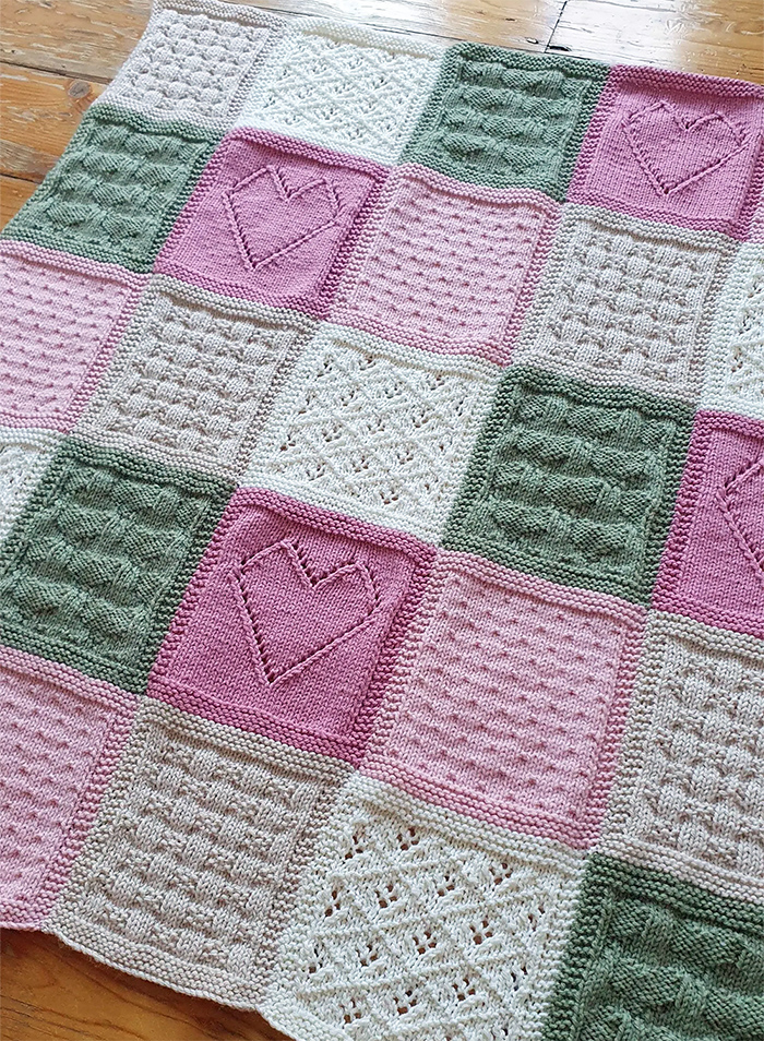 Pretty Patchwork Baby Blanket Knitting Pattern Great Stashbuster