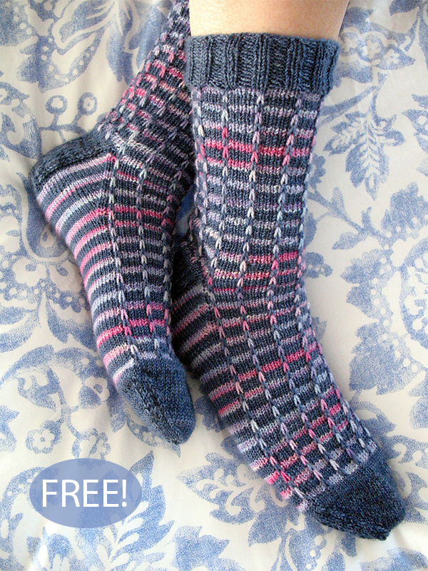 Free Knitting Pattern for Easy Prism Socks