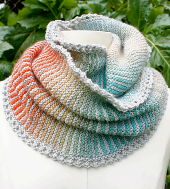 Free Knitting Pattern for Prisma Loop Cowl Infinite Scarf