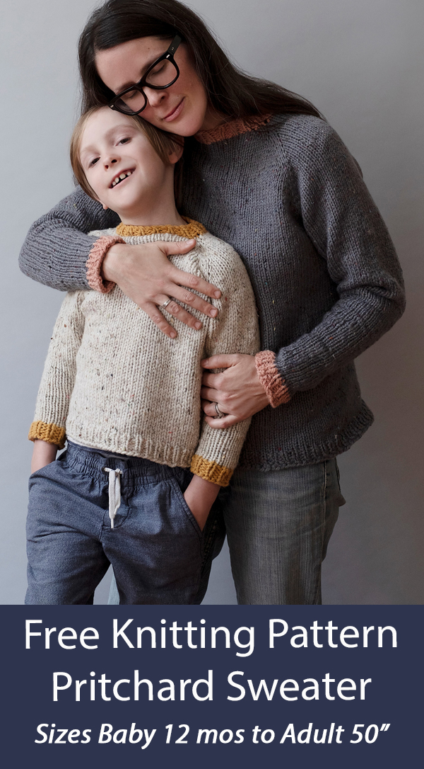 Free Sweater Knitting Pattern Pritchard Sweater in Child and Adult Sizes