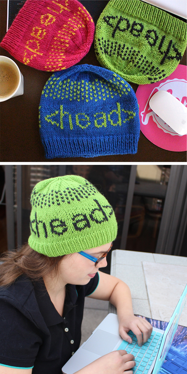 Free Knitting Pattern for Programmer's Headgear