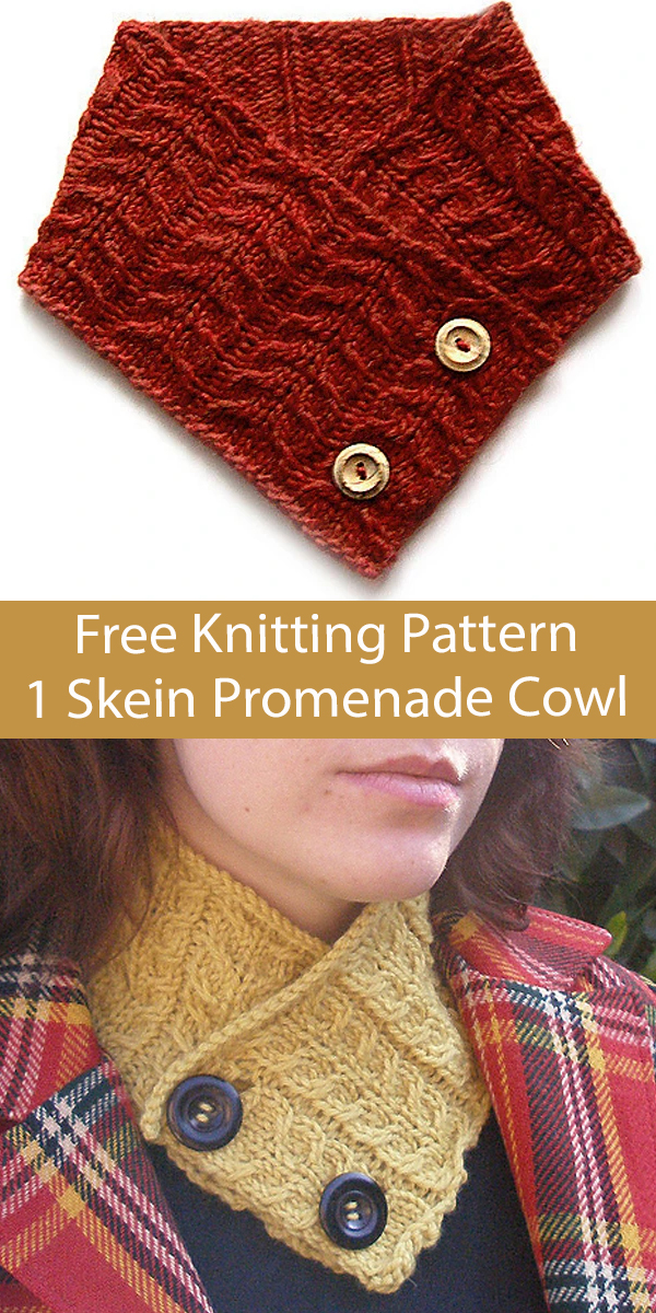 Free Cowl Knitting Pattern Promenade Scarf