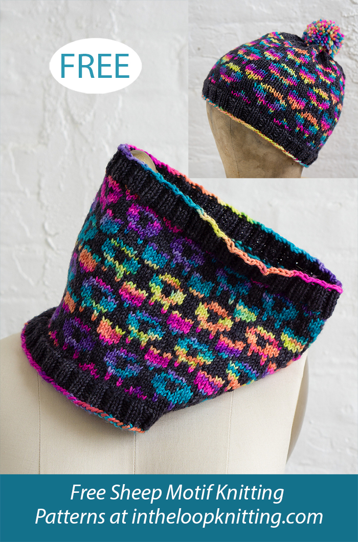 Free Psychedelic Sheep Hat and Cowl Knitting Pattern