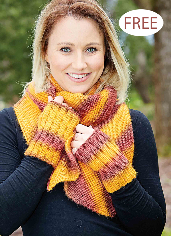 Free Parade Accessory Scarf and Mitts Knitting Pattern