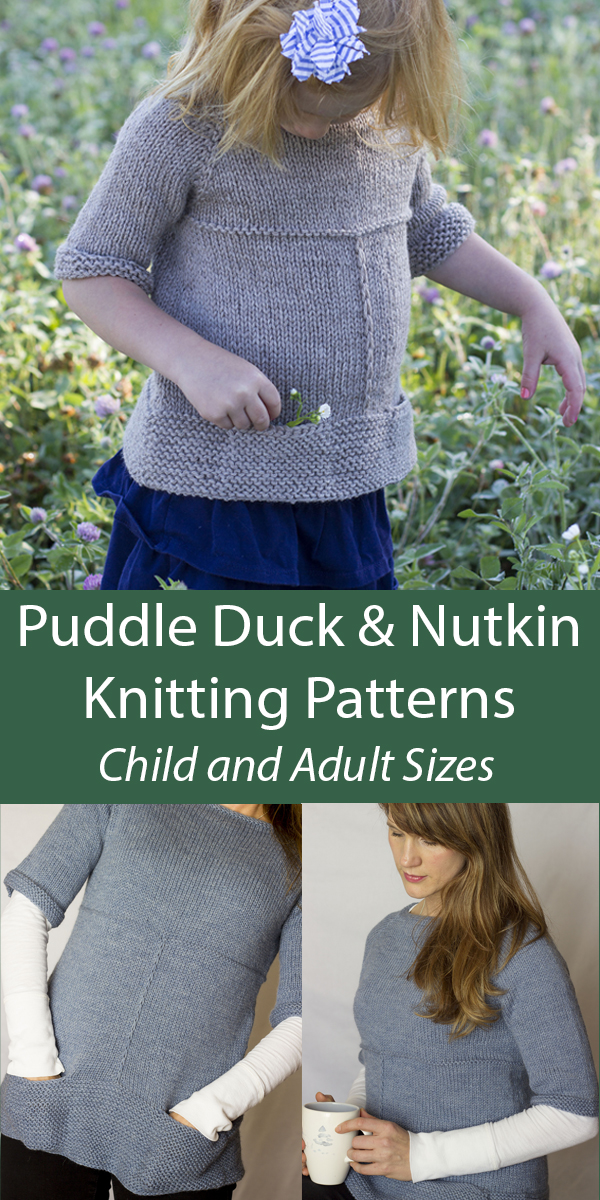 Puddle Duck and Nutkin Knitting Patterns Family Comfort Formula Poncho for Children and Adults
