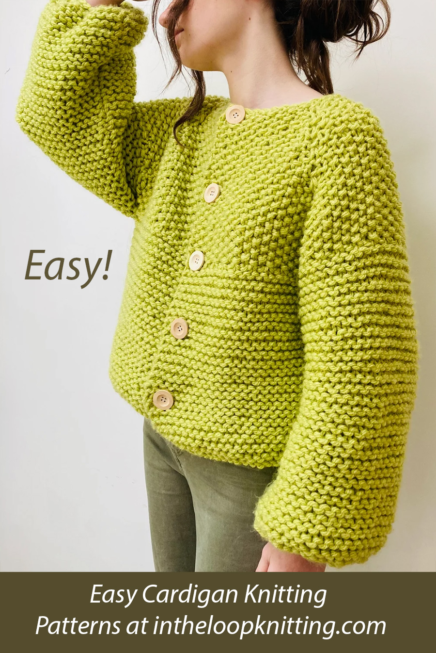 Easy Puff Cardigan Knitting Pattern
