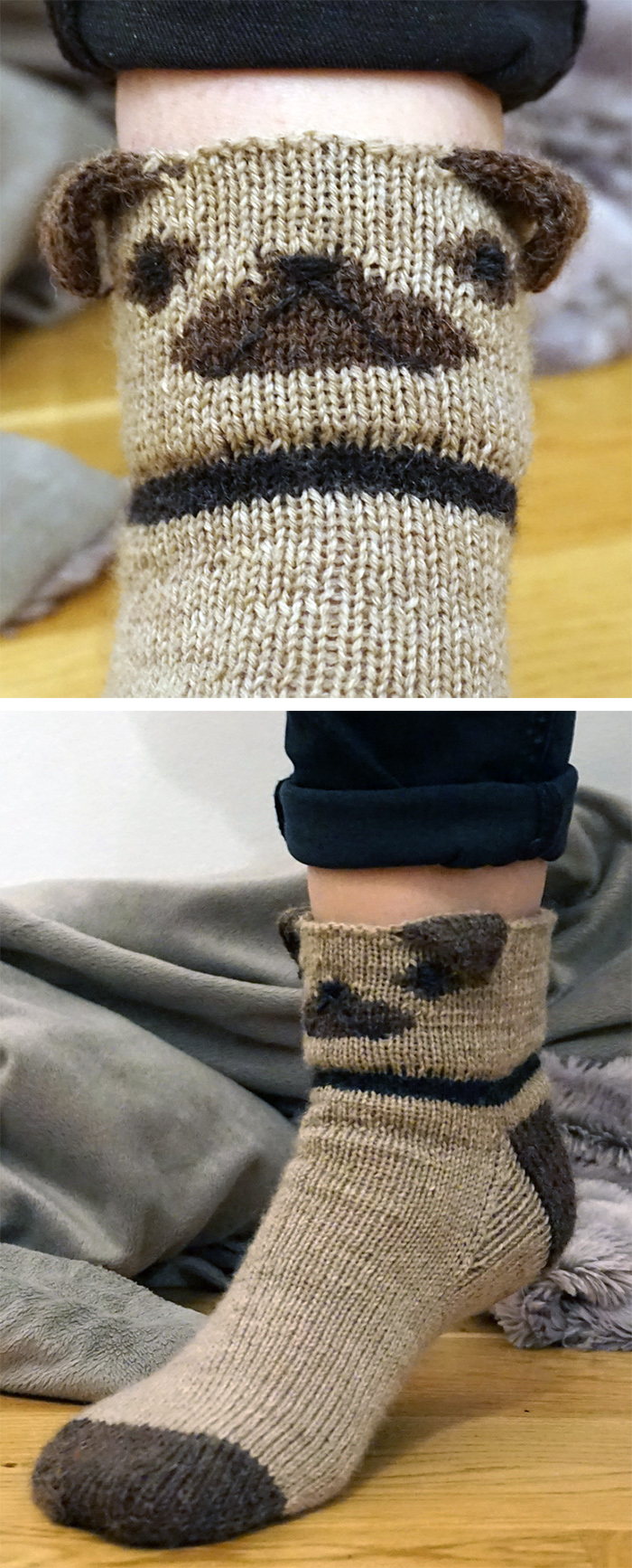 Free Knitting Pattern for Pug Socks