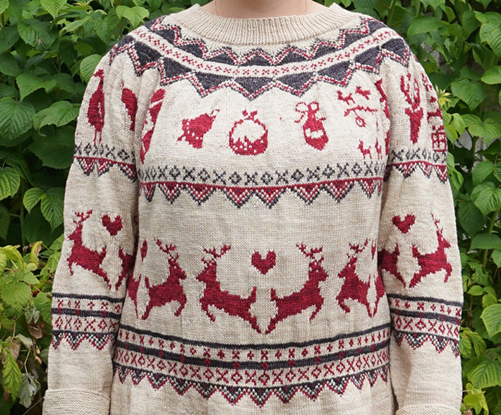 Noel Christmas Sweater Knitting Pattern