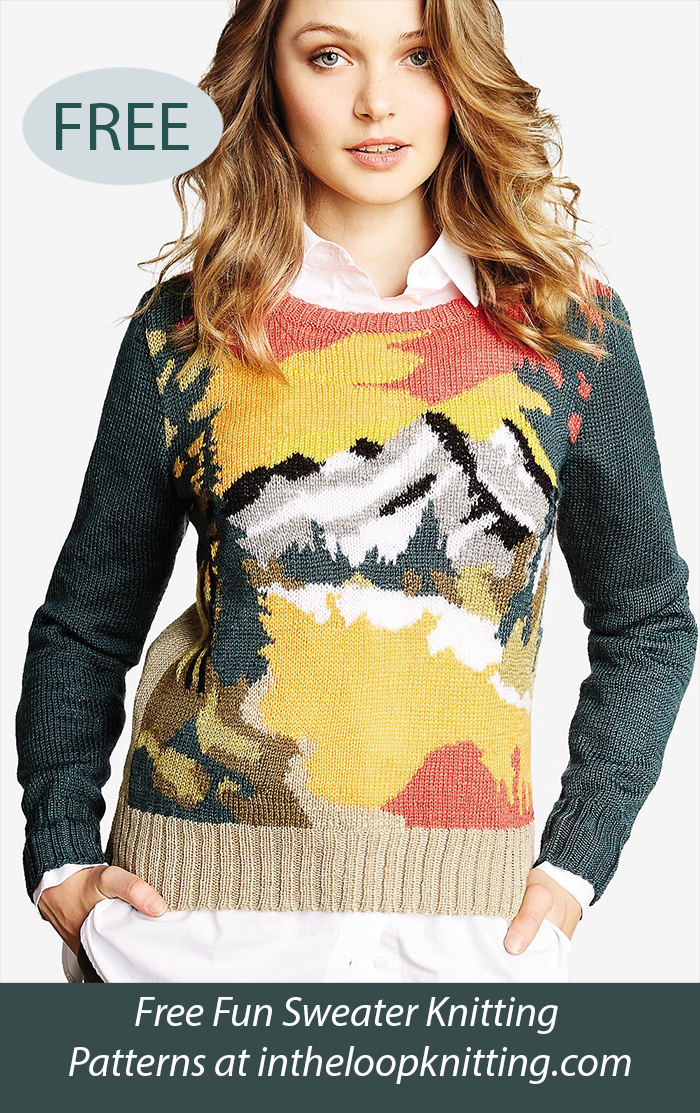 Free Mountain Landscape Sweater Knitting Pattern