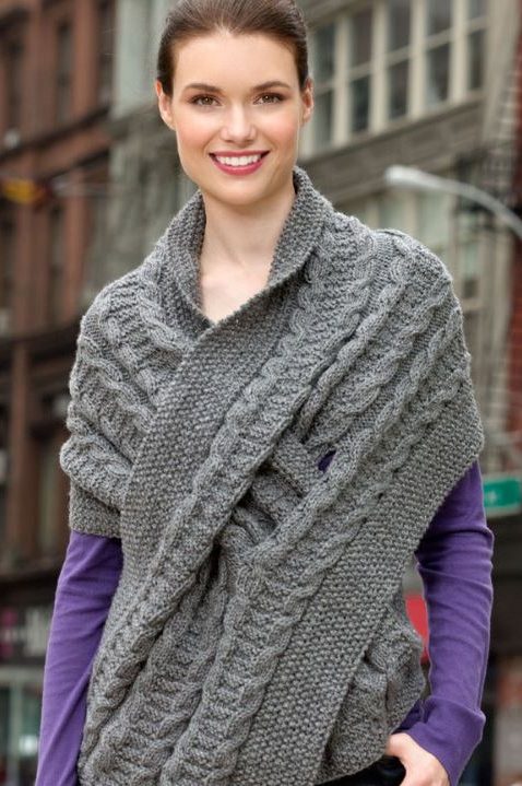 Free knitting pattern for Pull Through Cable Wrap
