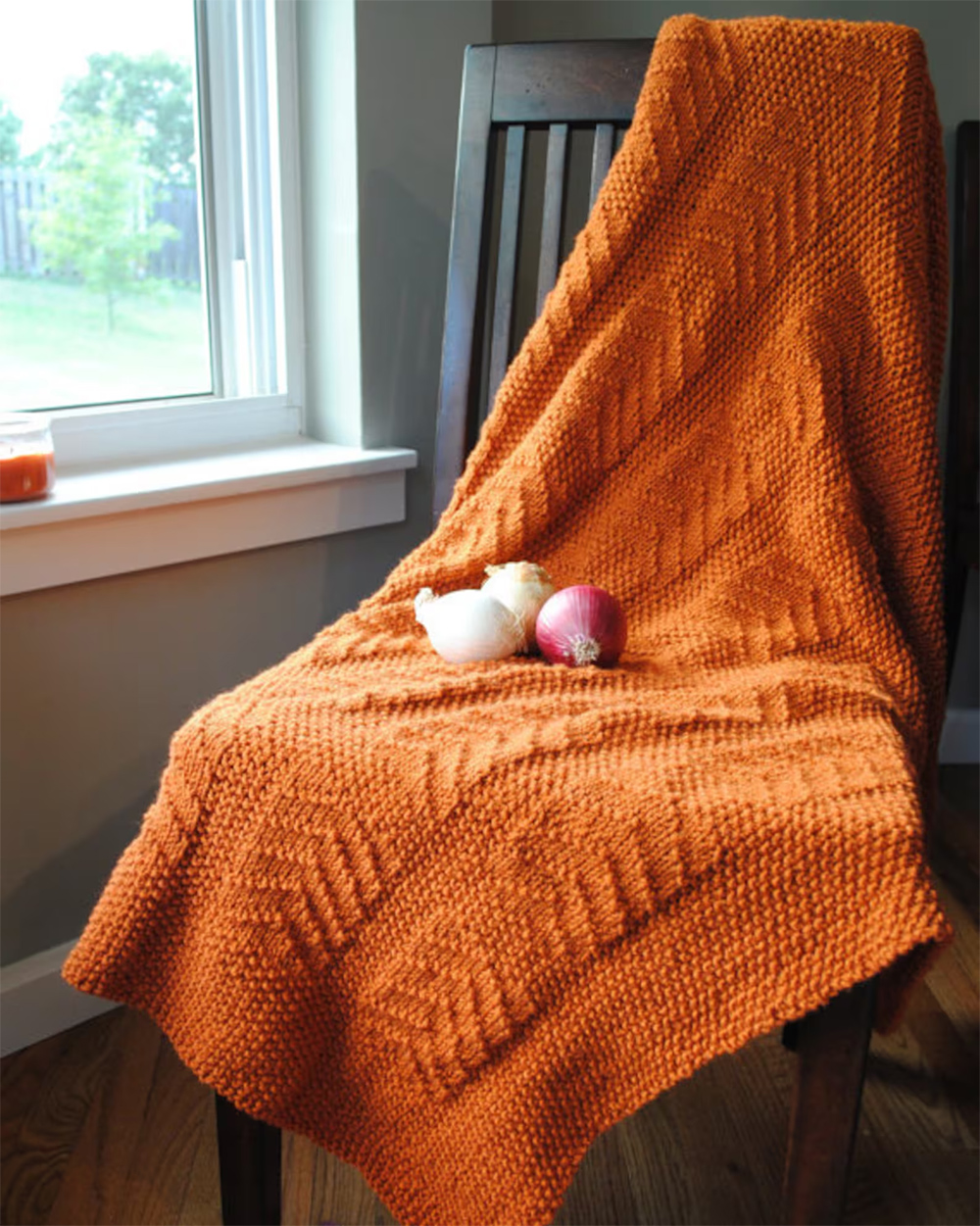  Pumpkin Chevron Knit Blanket Knitting Pattern