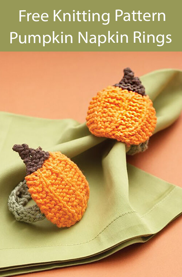 Free Knitting Pattern Pumpkin Napkin Rings