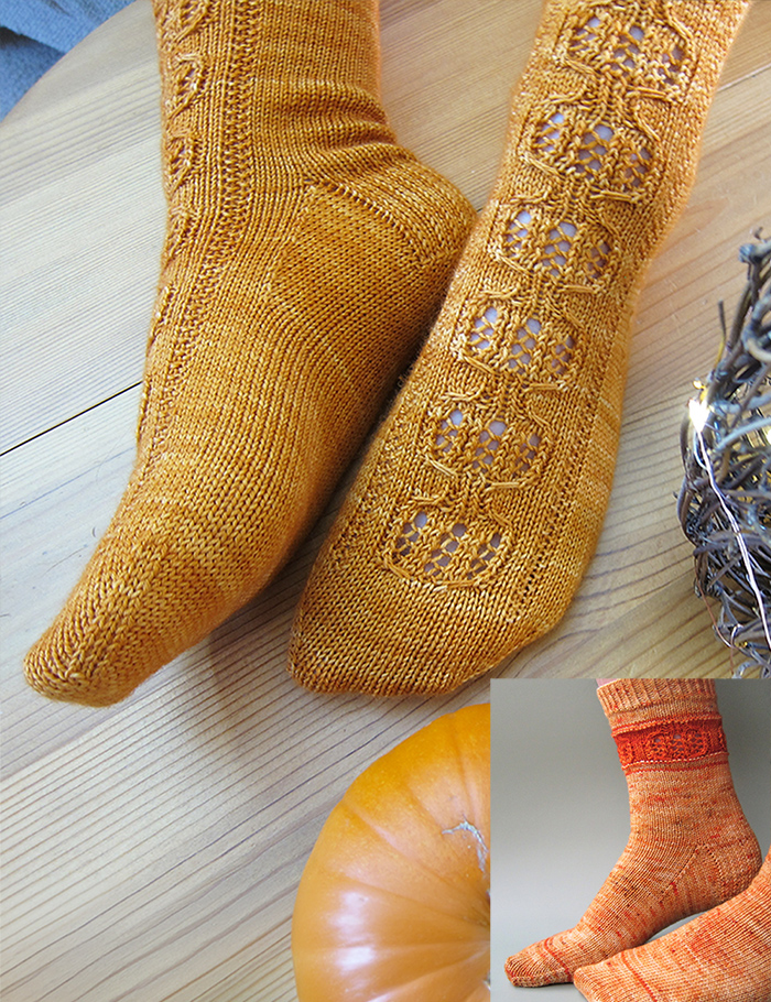 Pumpkin Socks Free Knitting Pattern