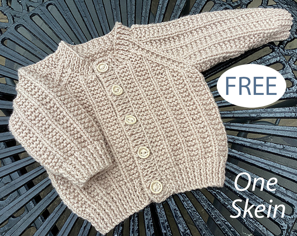 Free One Skein Purl Textured Cardigan Knitting Pattern