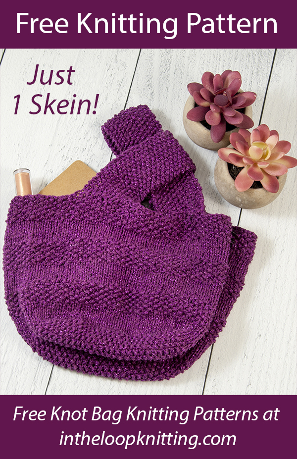 Free One Skein Knitting Pattern Purplexed Knot Bag 17 180