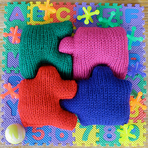 Free Knitting Pattern for Soft Toy Puzzle for Baby