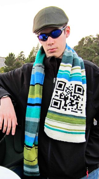 Free Knitting Pattern for QR Code Scarf