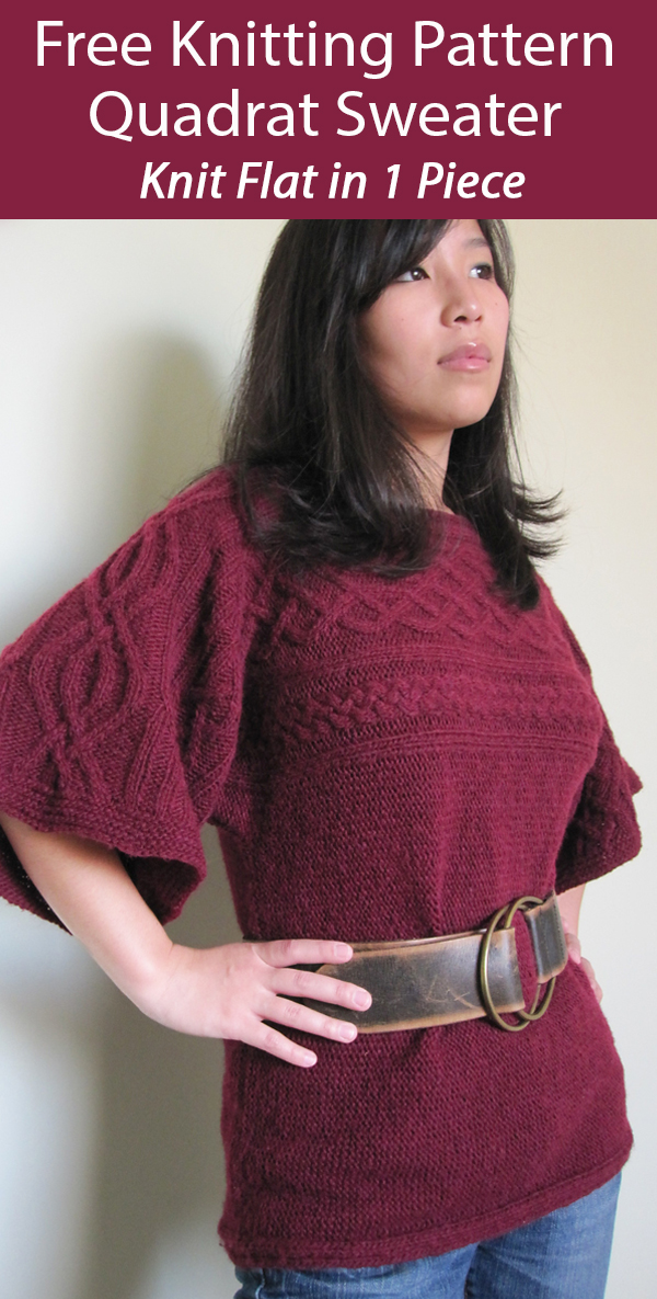 Free Knitting Pattern for Quadrat Sweater Sizes XS to 3X