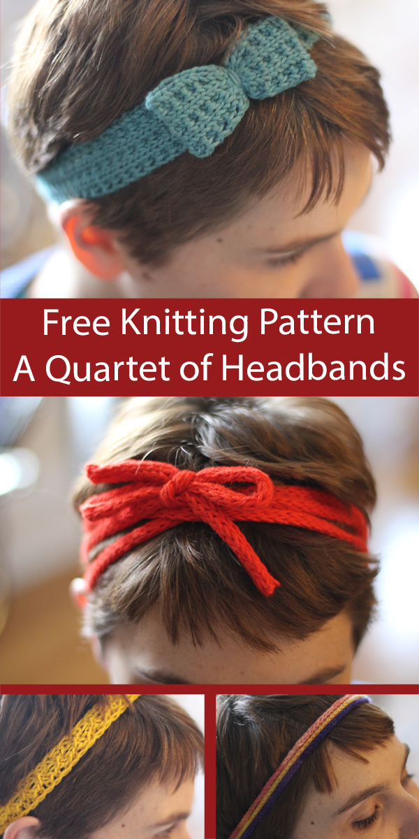 Free Knitting Pattern Quartet of Headbands