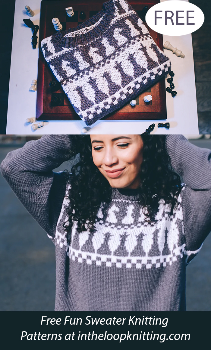 Free Queen's Gambit Chess Sweater Knitting Pattern